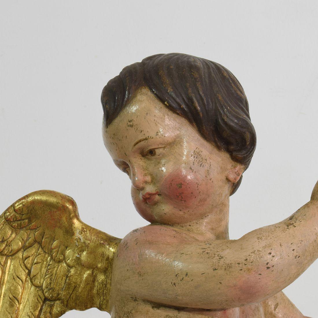 Late 18th Century, Italian Carved Wood Baroque Angel 10