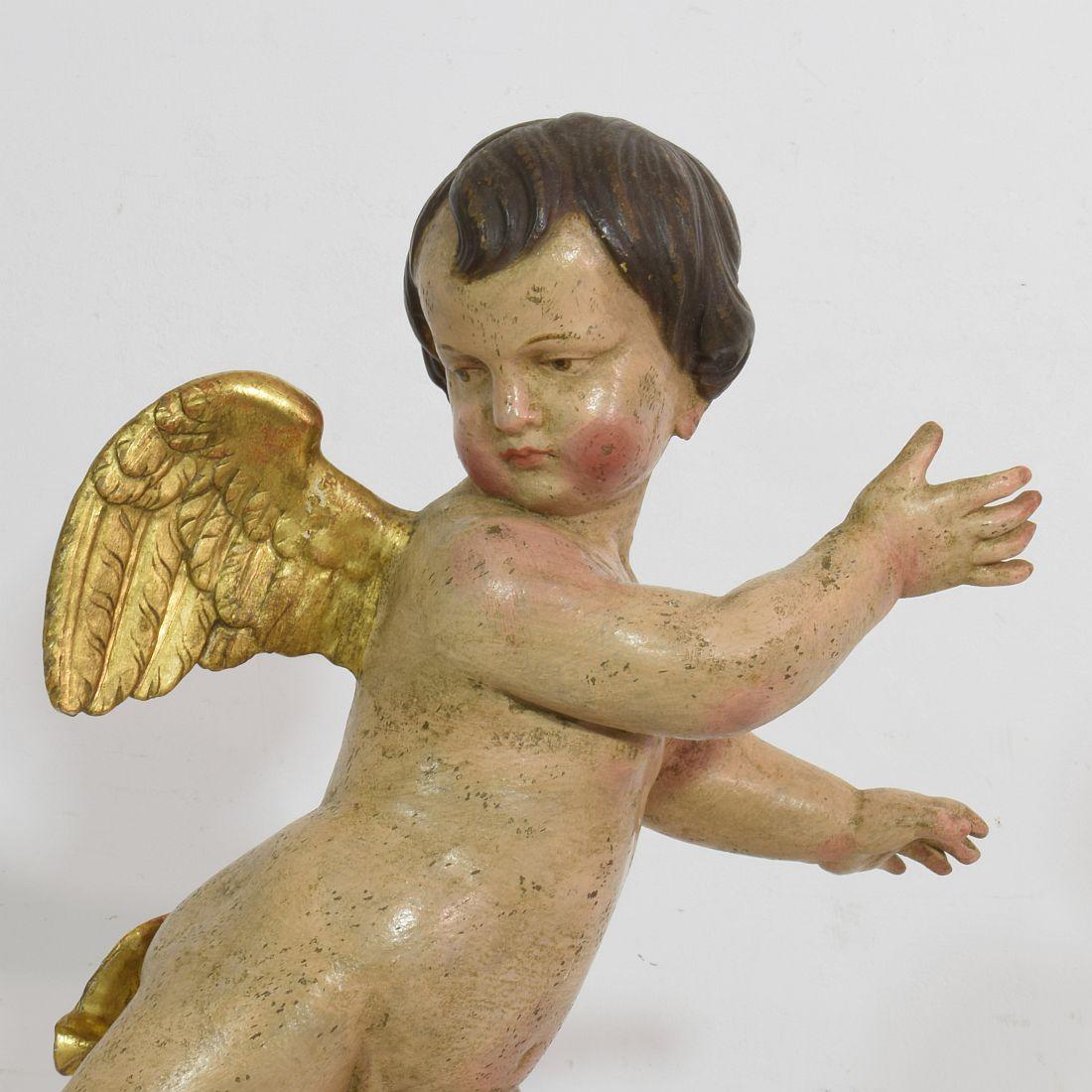 Late 18th Century, Italian Carved Wood Baroque Angel 4