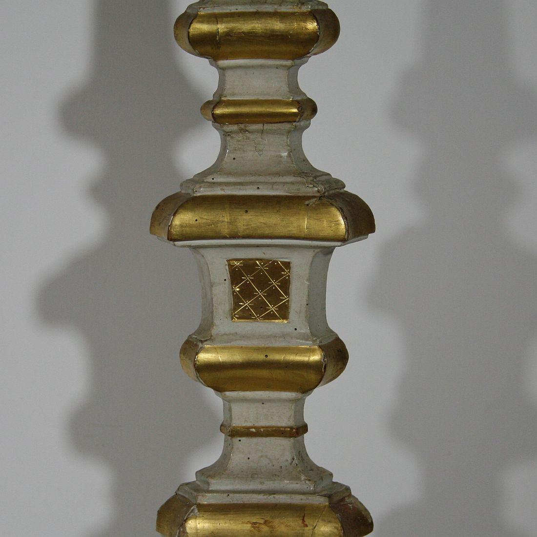 Late 18th Century Italian Carved Wooden Candlestick 1