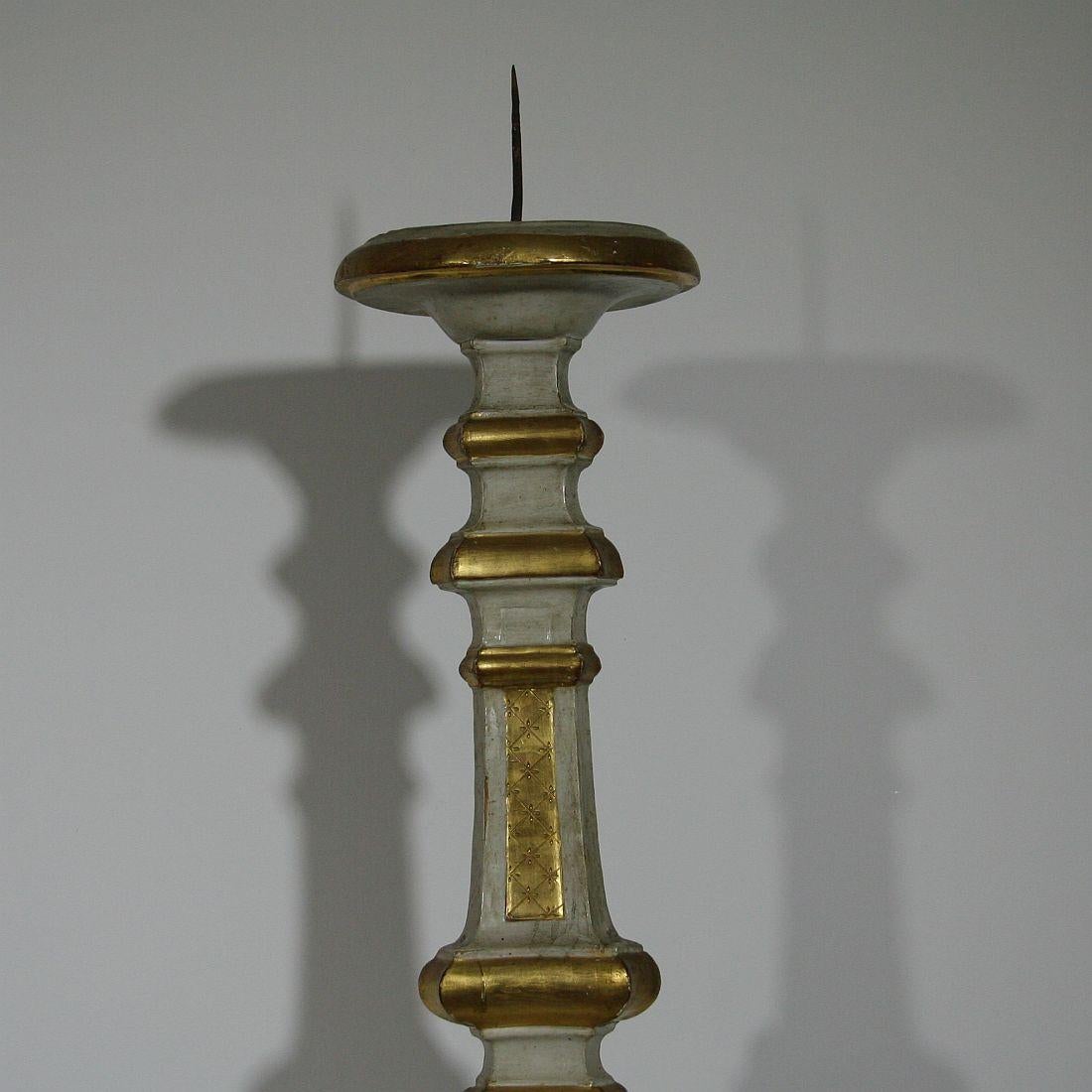 Late 18th Century Italian Carved Wooden Candlestick 2