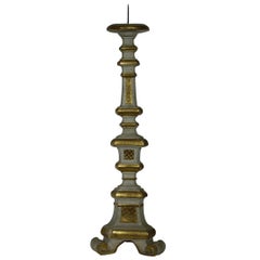 Late 18th Century Italian Carved Wooden Candlestick