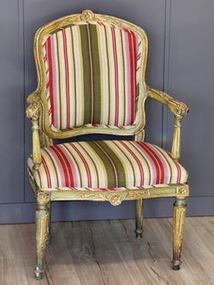 Late 18th Century Italian Classical Parcel-Gilt Armchair
