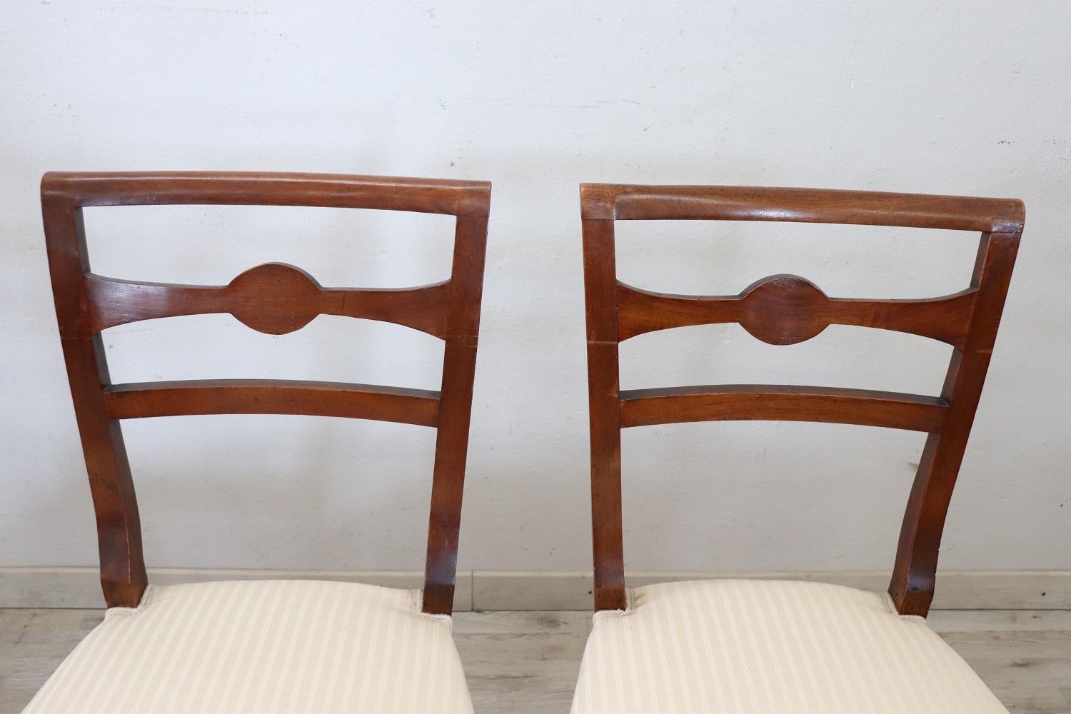 Late 18th Century Italian Directoire Antique Dining Room Chairs, Set of Four 2