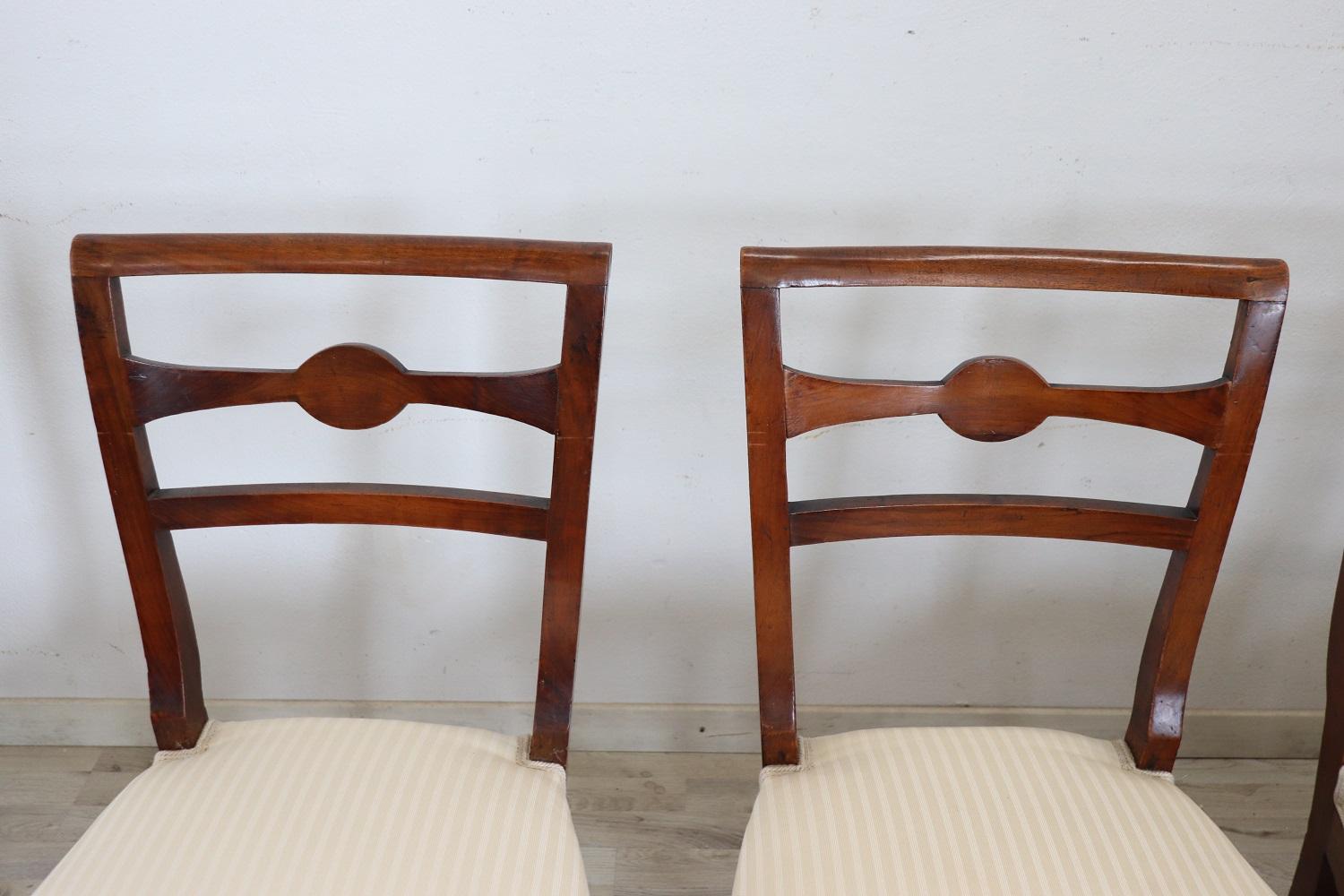 Late 18th Century Italian Directoire Antique Dining Room Chairs, Set of Four 3