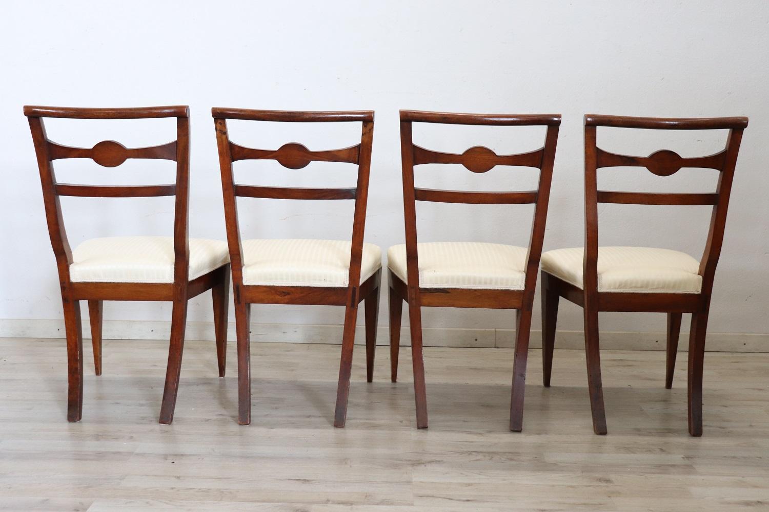 Late 18th Century Italian Directoire Antique Dining Room Chairs, Set of Four 5