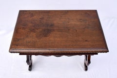 Late 18th Century Italian Fratino Table W/Drawers & Forged Iron Stretcher