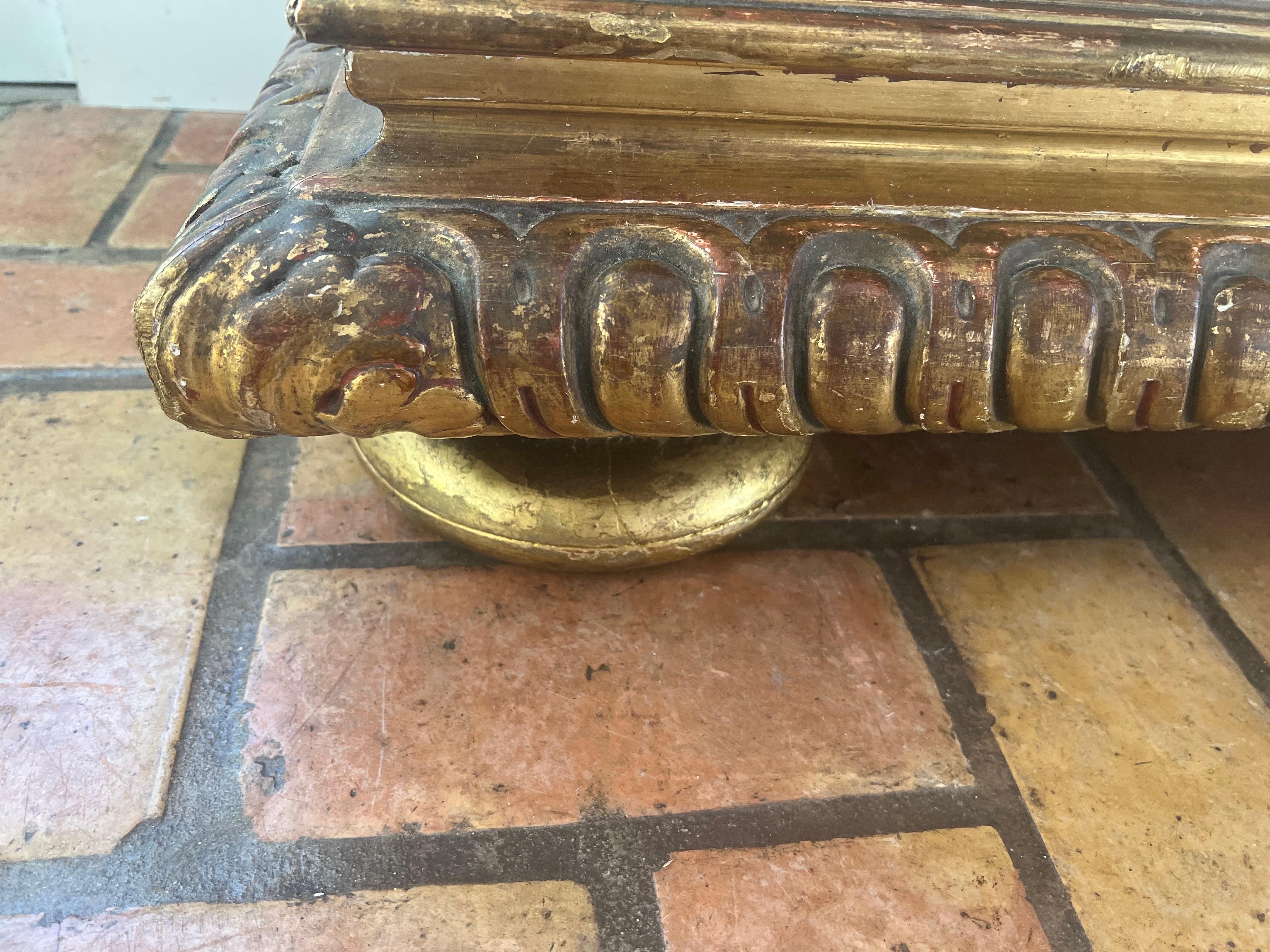 Late 18th Century Italian Gilt Console with Mirrors For Sale 10