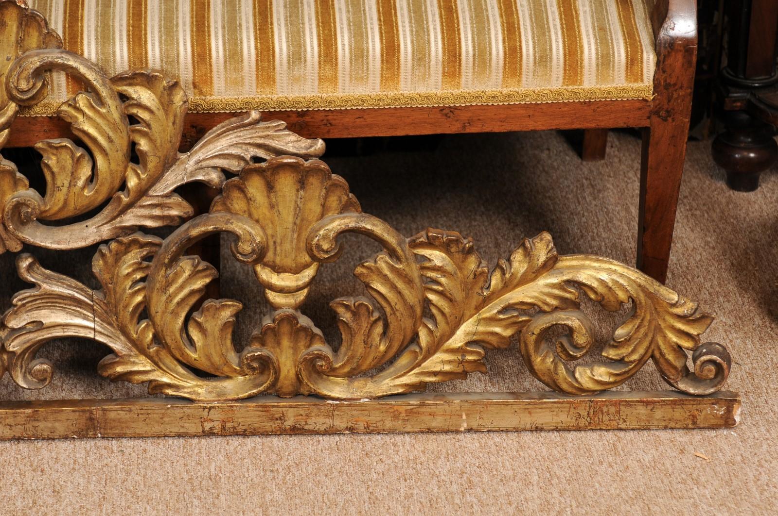 Late 18th Century Italian Gilt & Silvered Wood Architectural Fragment/Overdoor w 4