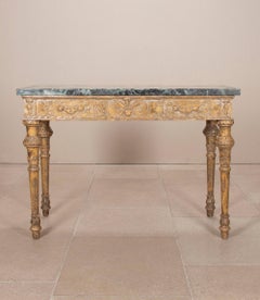 Late 18th Century Italian Giltwood and Specimen Marble Console Table