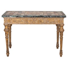 Late 18th Century Italian Giltwood and Specimen Marble Console Table