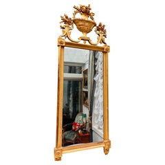 Late 18th Century Italian Giltwood Mirror and Demilune Console
