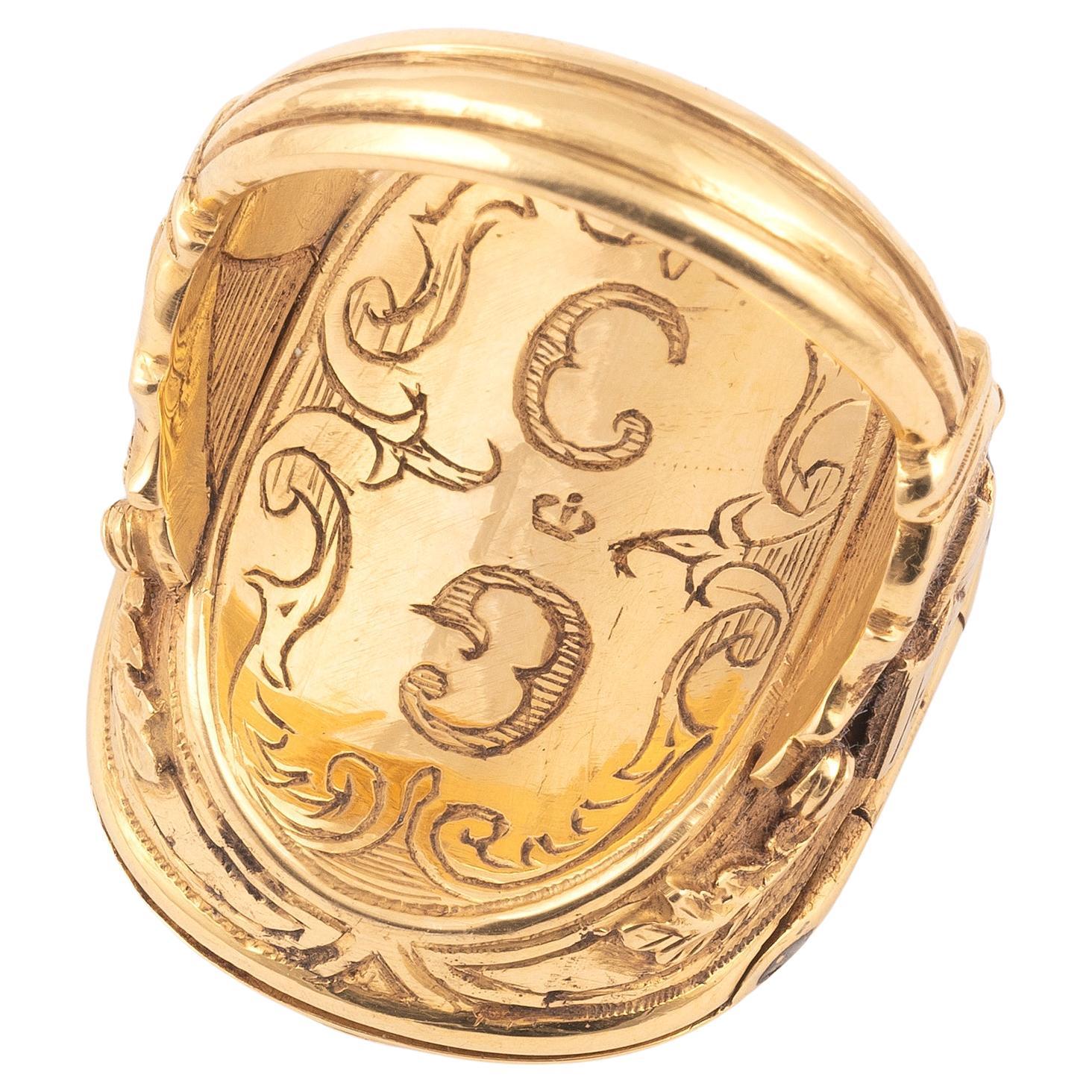 Late 18th Century Italian Gold Poison Ring 1
