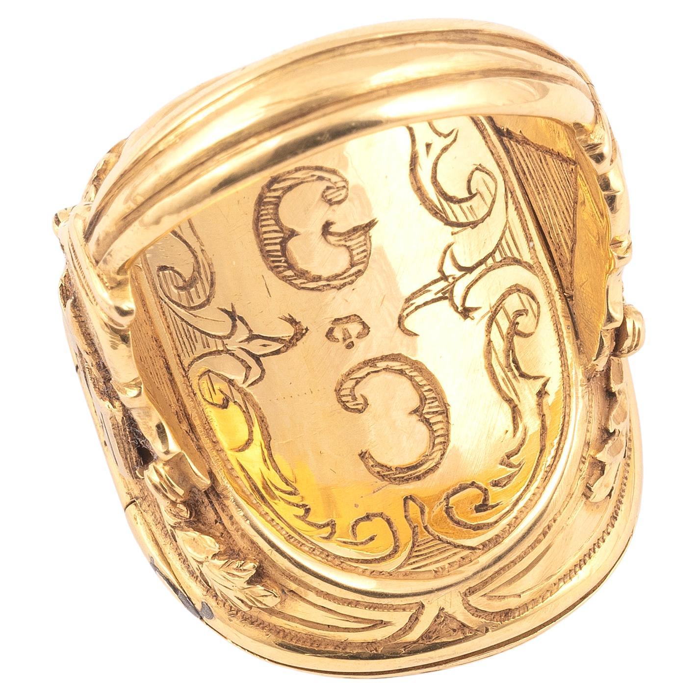 Late 18th Century Italian Gold Poison Ring 2