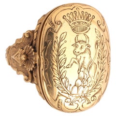 Antique Late 18th Century Italian Gold Poison Ring