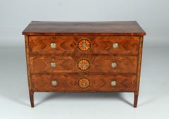 Late 18th Century, Italian Louis XVI Commode With Marquetry