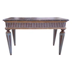 Antique Late 18th Century Italian Louis XVI Console Table in Painted Wood