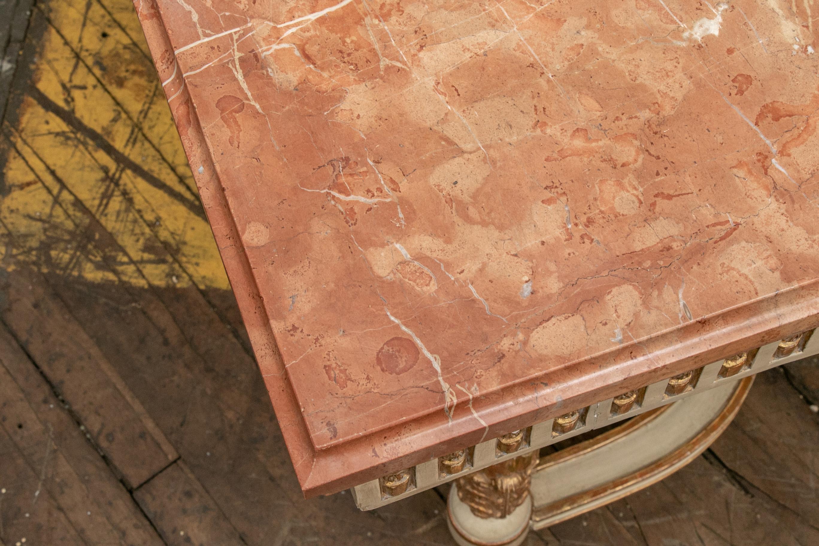 Neoclassical Late 18th Century Italian Marble Top Console