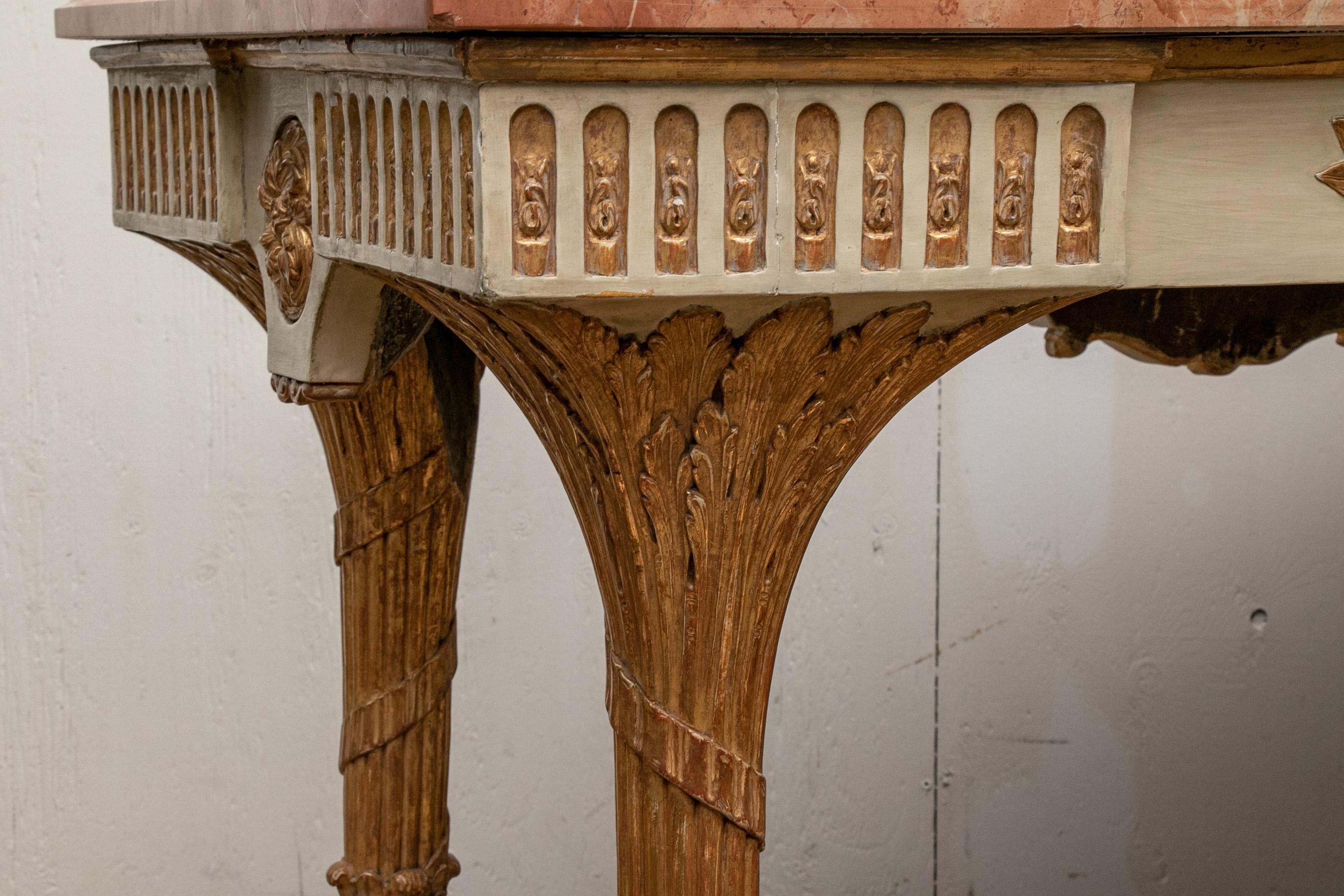 Painted Late 18th Century Italian Marble Top Console