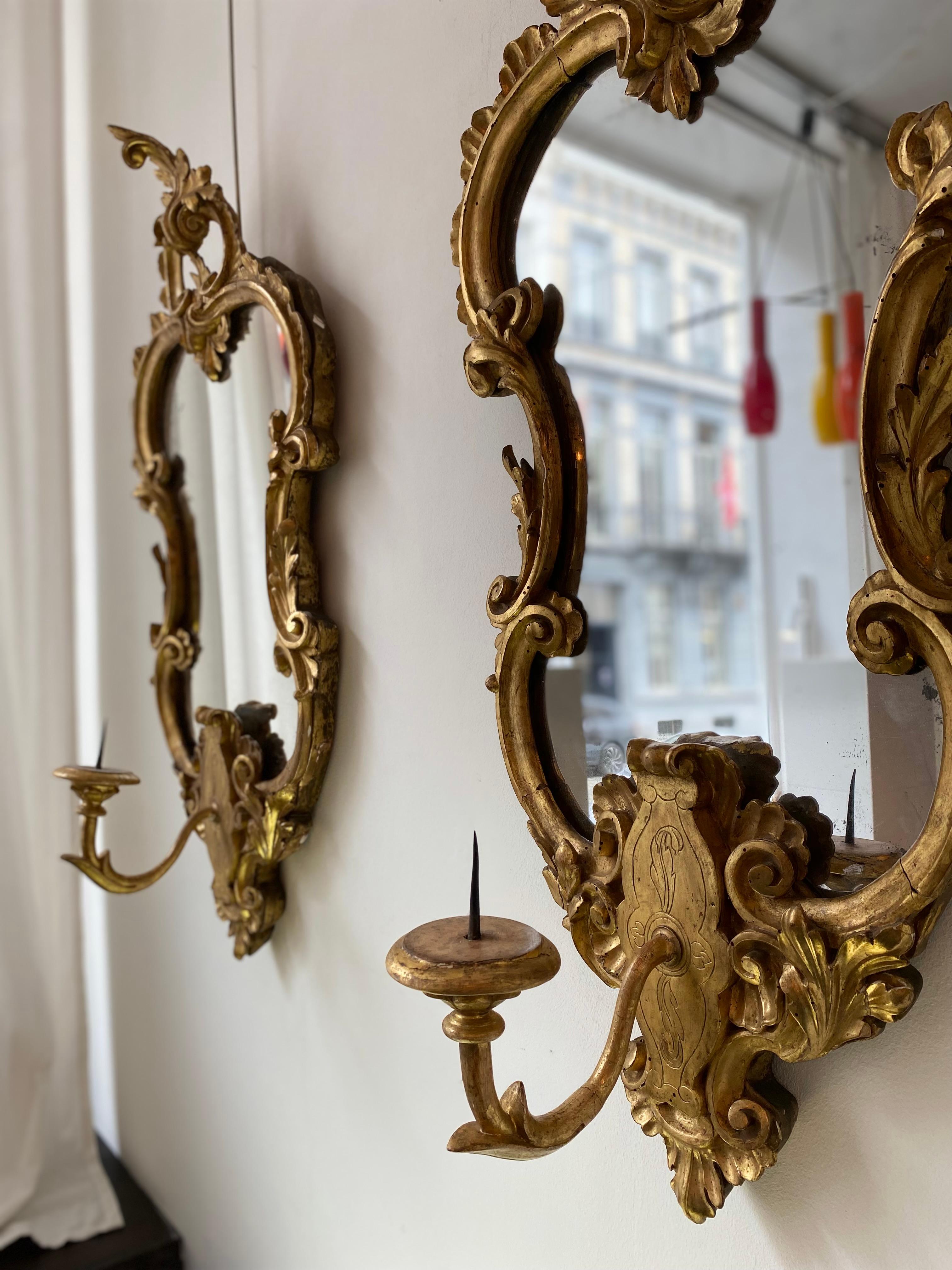 Wood Late 18th century Italian mirrors 