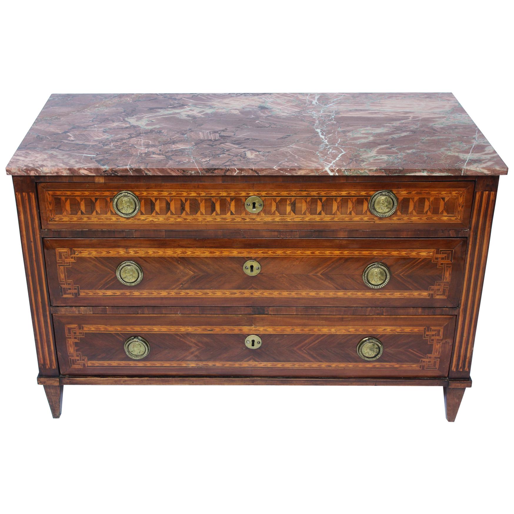 Late 18th Century Italian Neoclassical Commode with Marble Top