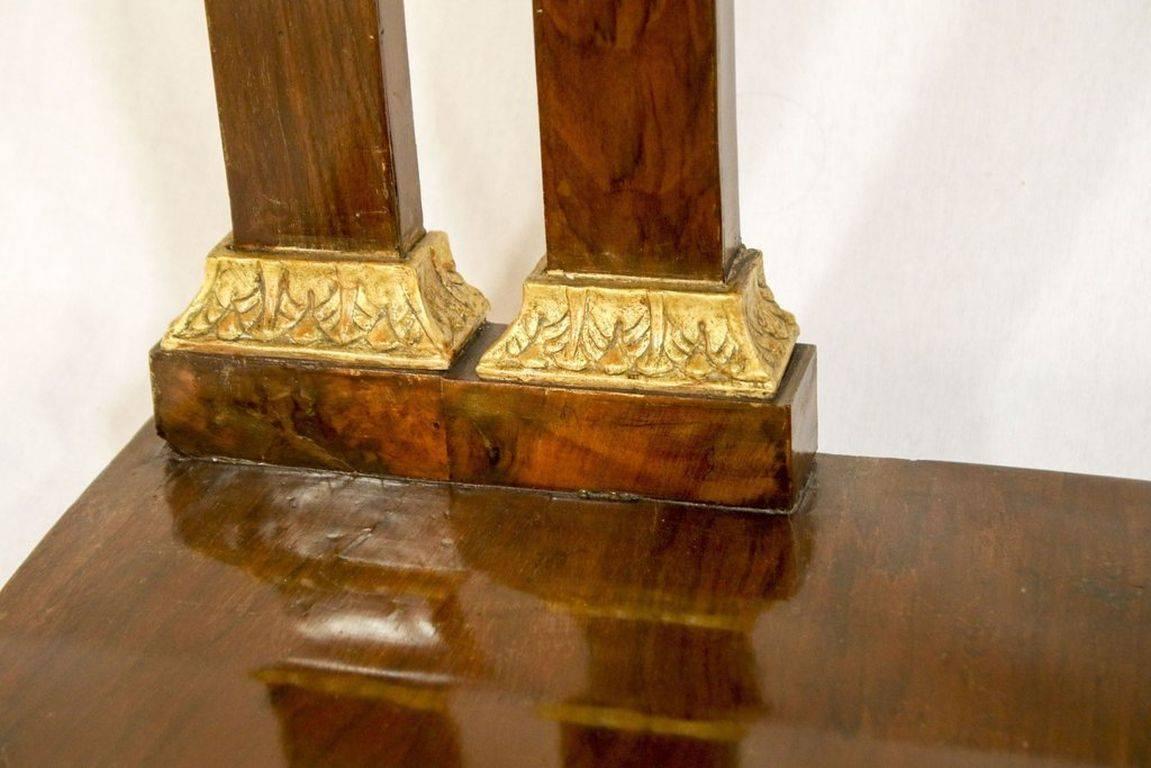 Late 18th Century Italian Neoclassical Birchwood Pier Table with Marble Top For Sale 4