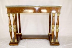 Late 18th Century Italian Neoclassical Birchwood Pier Table with Marble Top