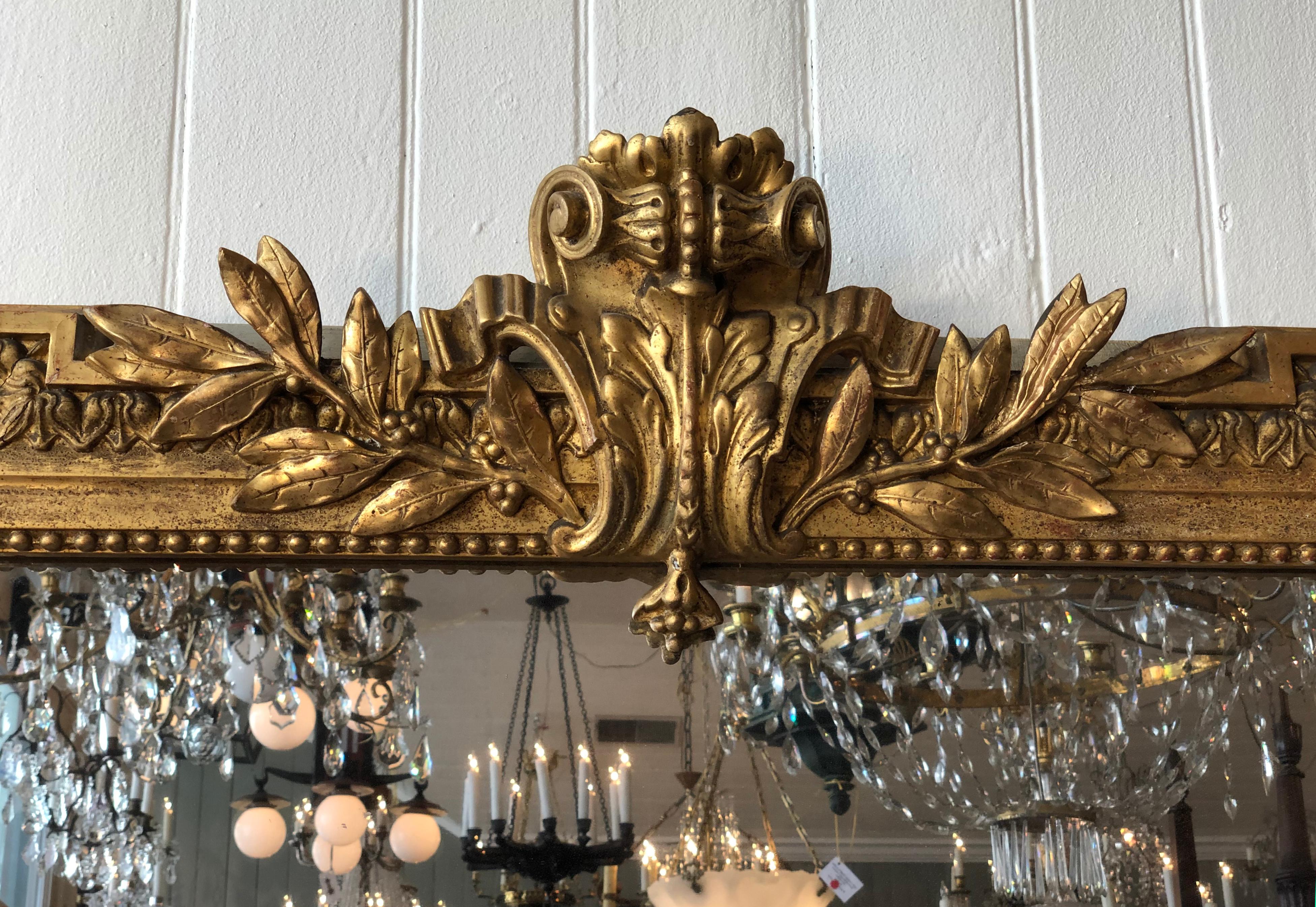 Late 18th Century Italian Neoclassical Carved Giltwood Mirror In Good Condition In Charleston, SC