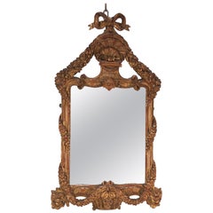 Late 18th Century Italian Neoclassical Carved Giltwood Mirror