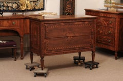Late 18th Century Italian Neoclassical Inlaid Walnut Commode