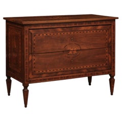 Late 18th Century Italian Neoclassical Inlaid Walnut Commode