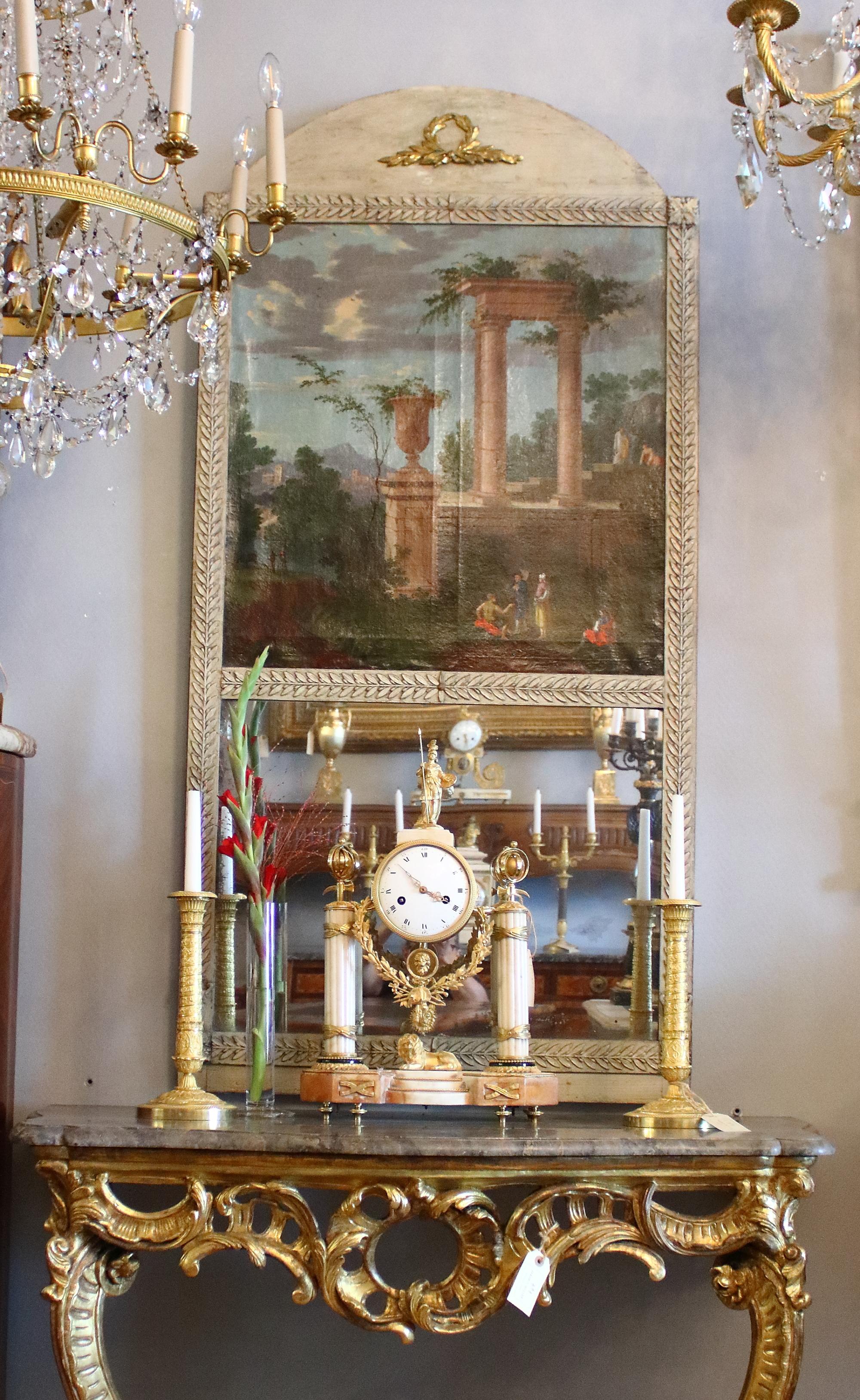 Late 18th Century Italian Neoclassical Wall Mirror with 'Capriccio' Painting 8