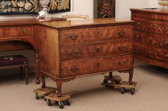 Late 18th Century Italian Neoclassical Walnut Commode with Inlay, 3 Drawers