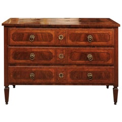 Late 18th Century Italian Neoclassical Walnut Inlaid Commode