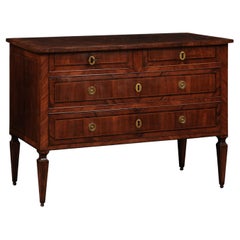 Late 18th Century Italian Neoclassical Walnut & Olive Wood Inlaid Commode