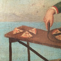 Late 18th Century Italian Oil on Canvas Portrait of a Pizza Maker on the Coast