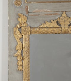 Late 18th Century Italian Painted and Gilt Trumeau Mirror