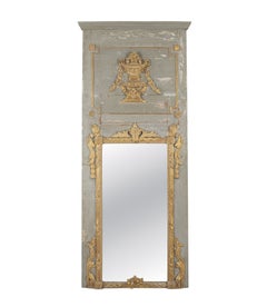 Late 18th Century Italian Painted and Gilt Trumeau Mirror
