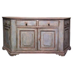 Late 18th Century Italian Painted Credenza in Fir Wood