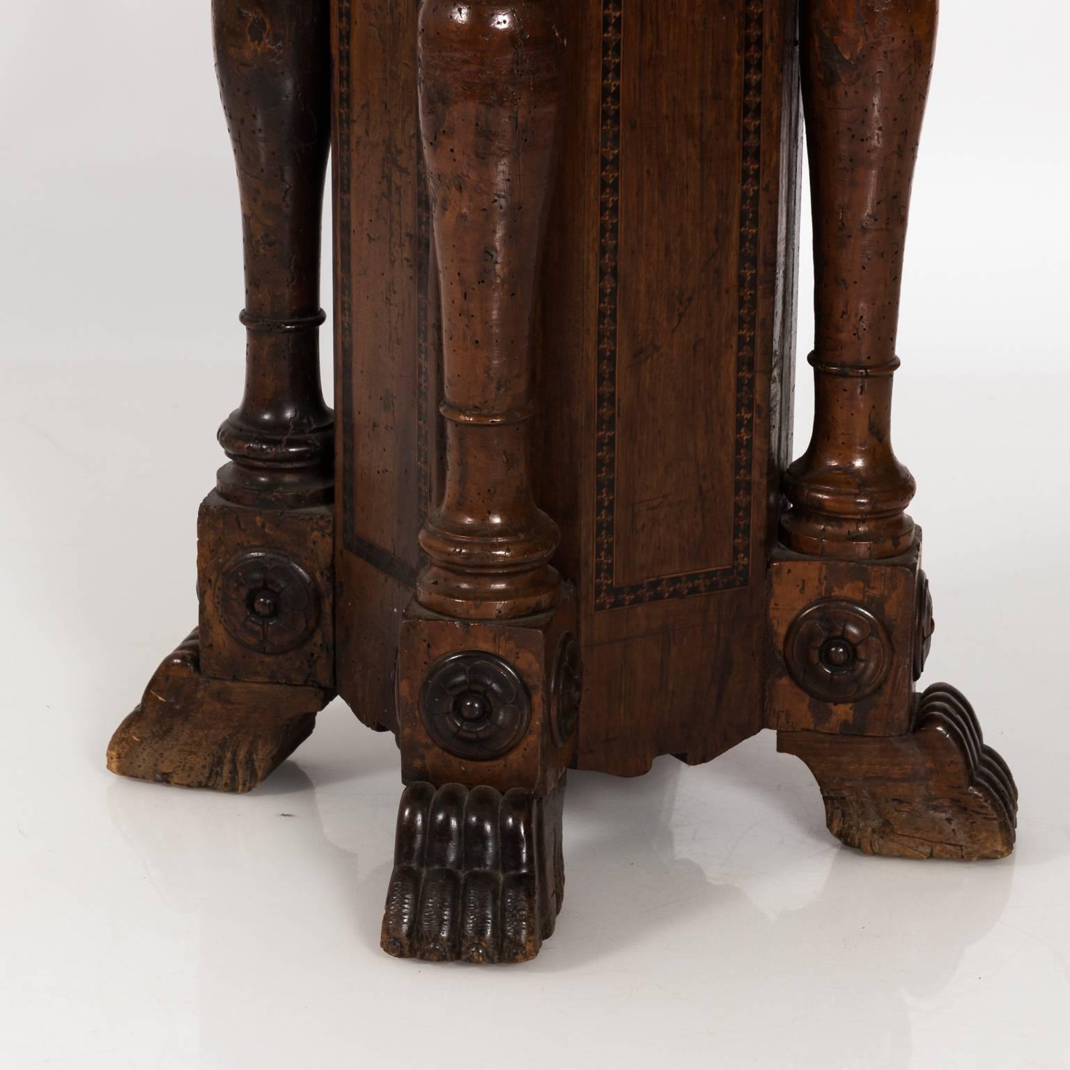 Marquetry Late 18th Century Italian Pedestal Table