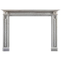 Late 18th Century Italian Statuary Marble Fireplace