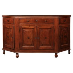 Credenza veneziana di fine XVIII secolo in legno di frutto scantonato con CORS