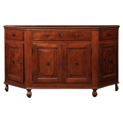 Late 18th Century Italian Venetian Scantonata Fruitwood Credenza with Canted Cor