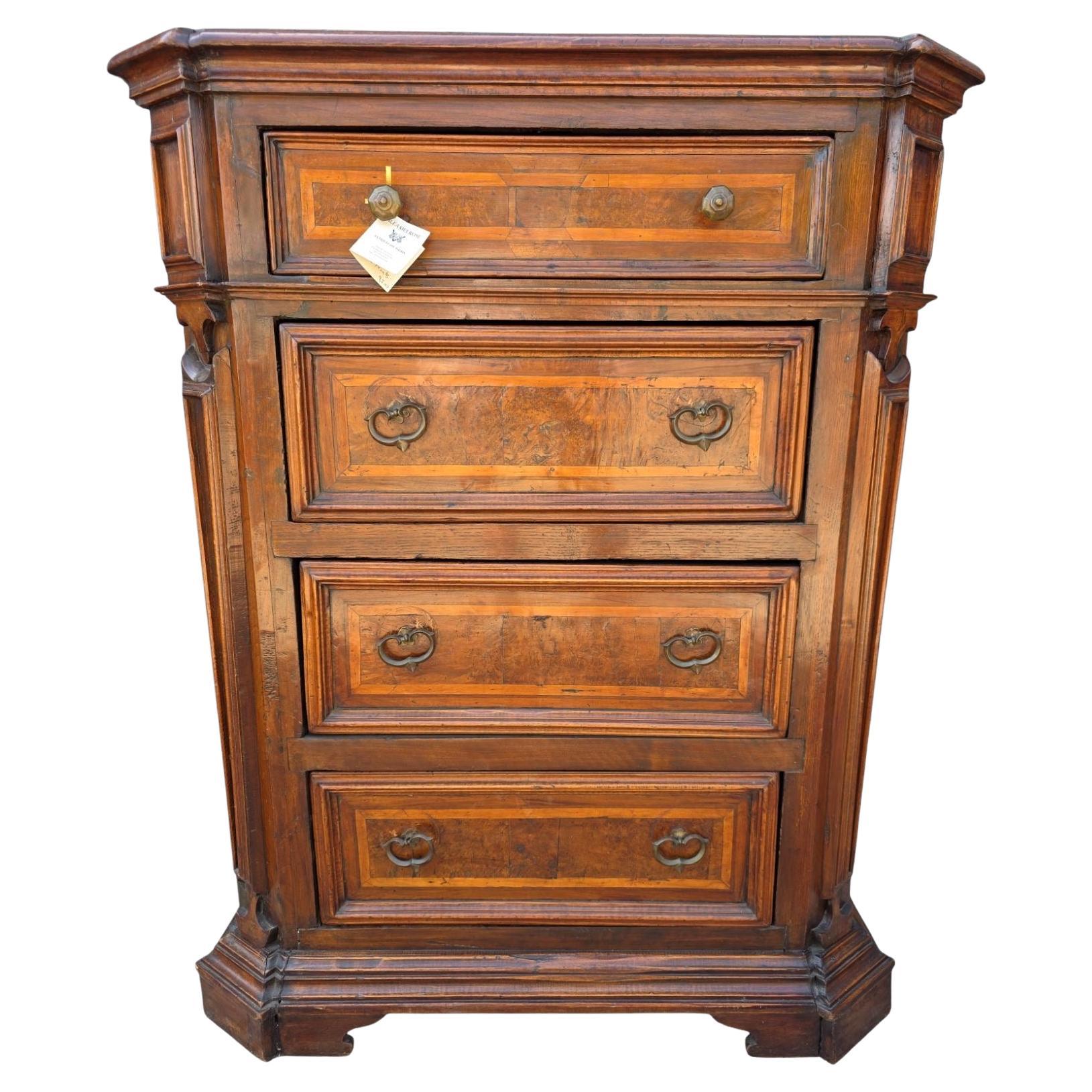 Late 18th Century Italian Walnut High Chest of Drawers For Sale
