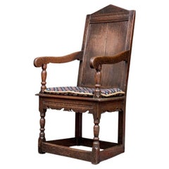 Antique Late 18th Century Jacobean Style Hall Chair