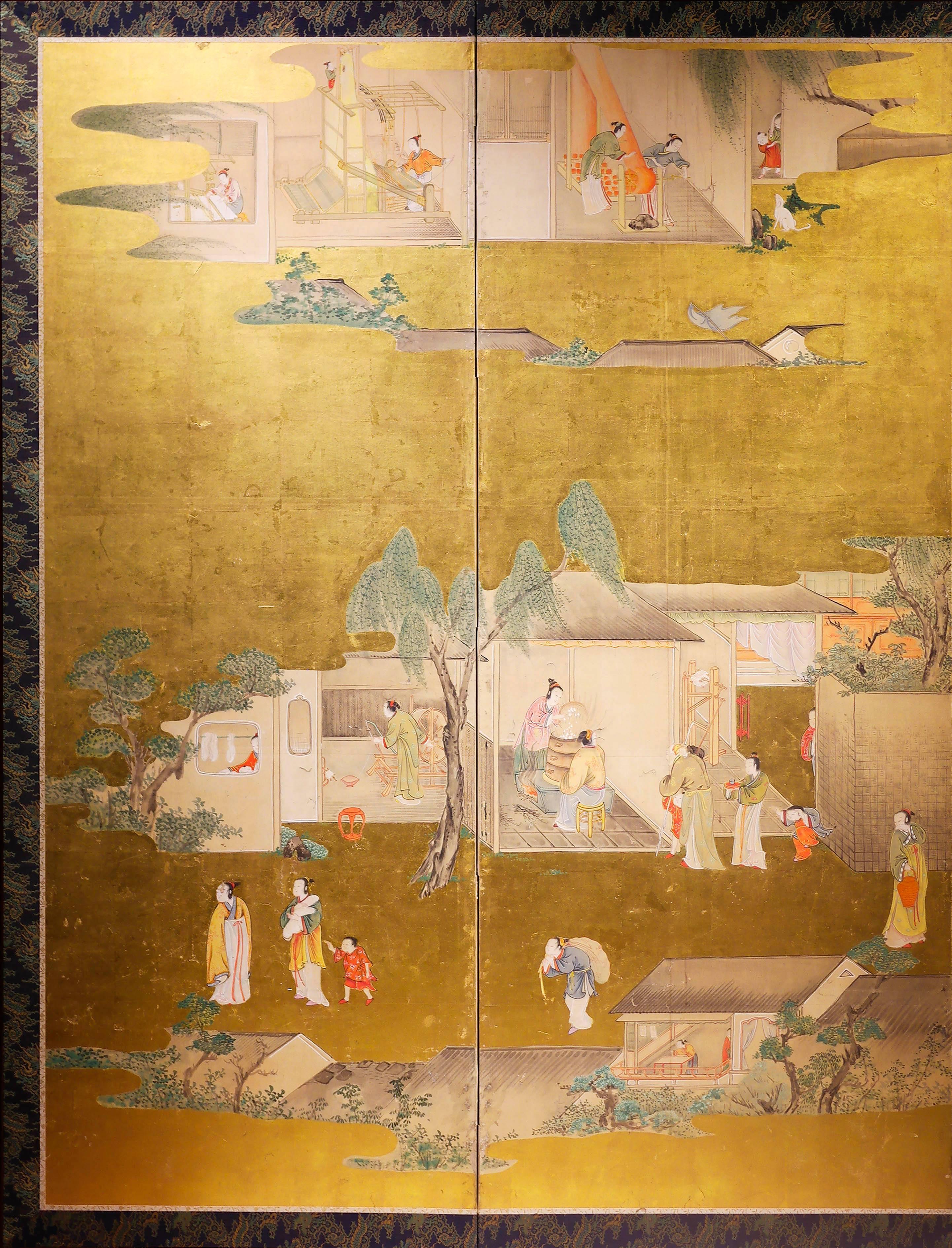 Pictures of agriculture and sericulture exemplify a new genre of painting with a focus on the representation of the common people, depicting the customs or behavior. They became the most popular subject for paintings in the Song and Yuan