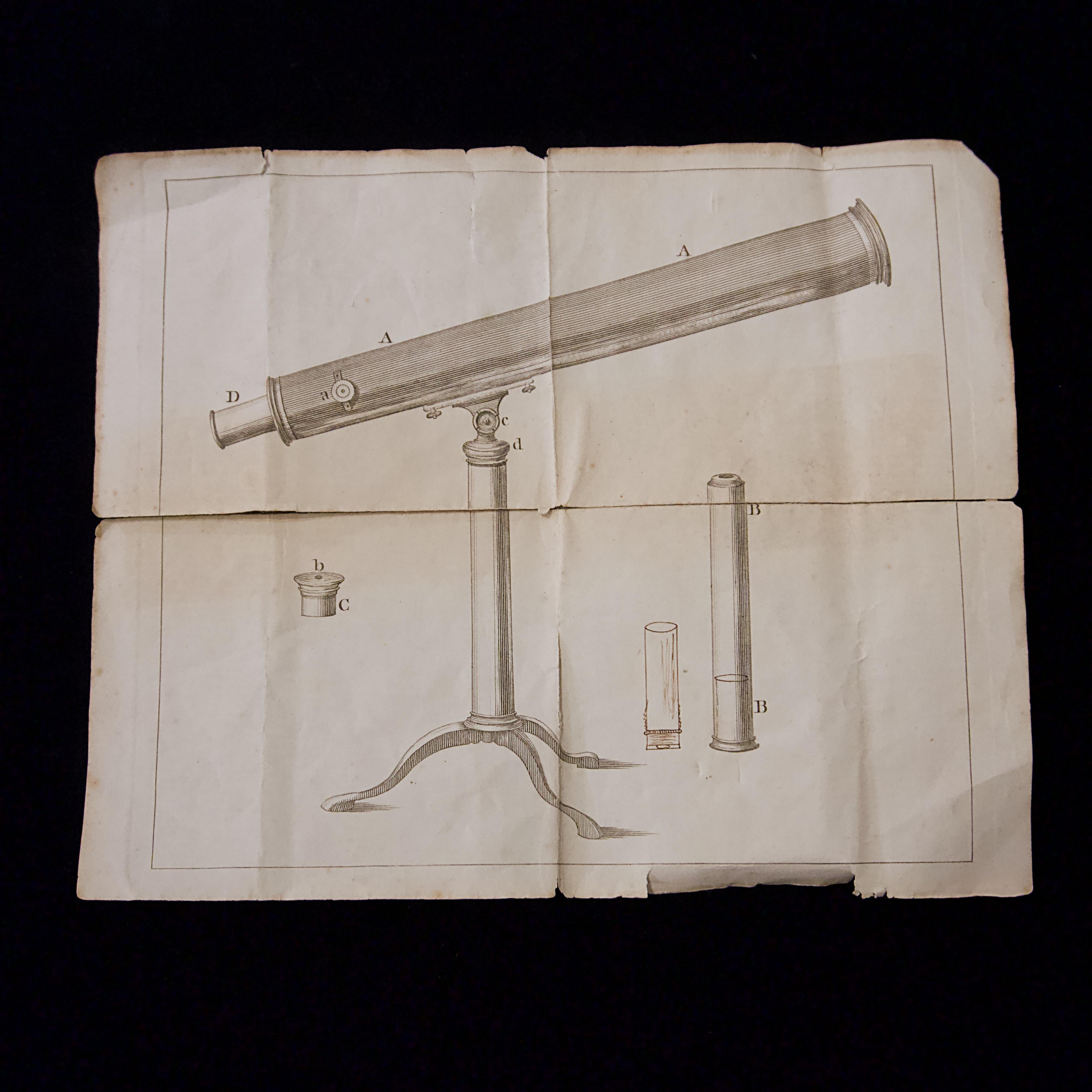 Anglais Télescope de table en laiton laqué de la fin du XVIIIe siècle en vente