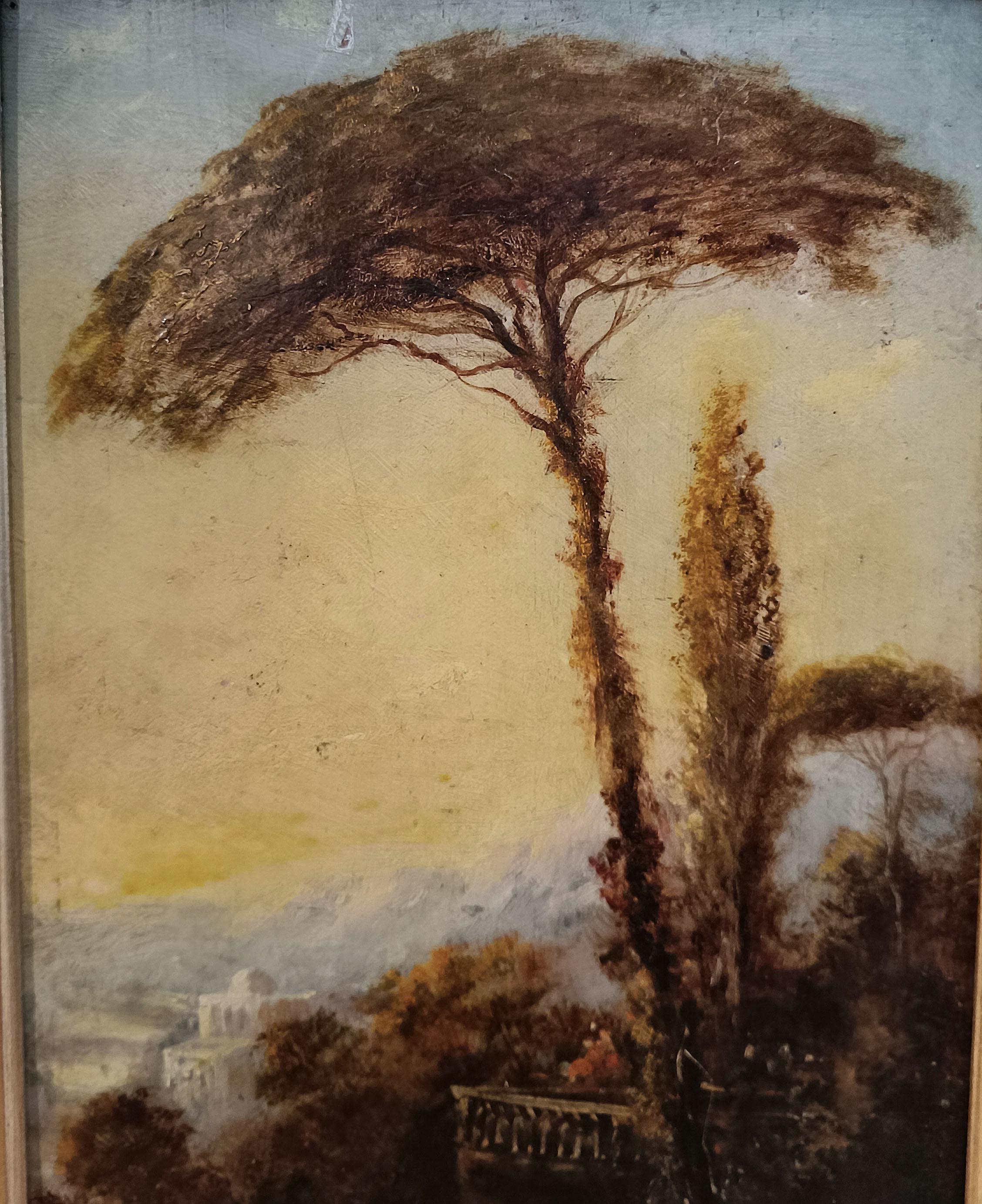 LATE 18th CENTURY LANDSCAPE PAINTING WITH FIGURES For Sale 2