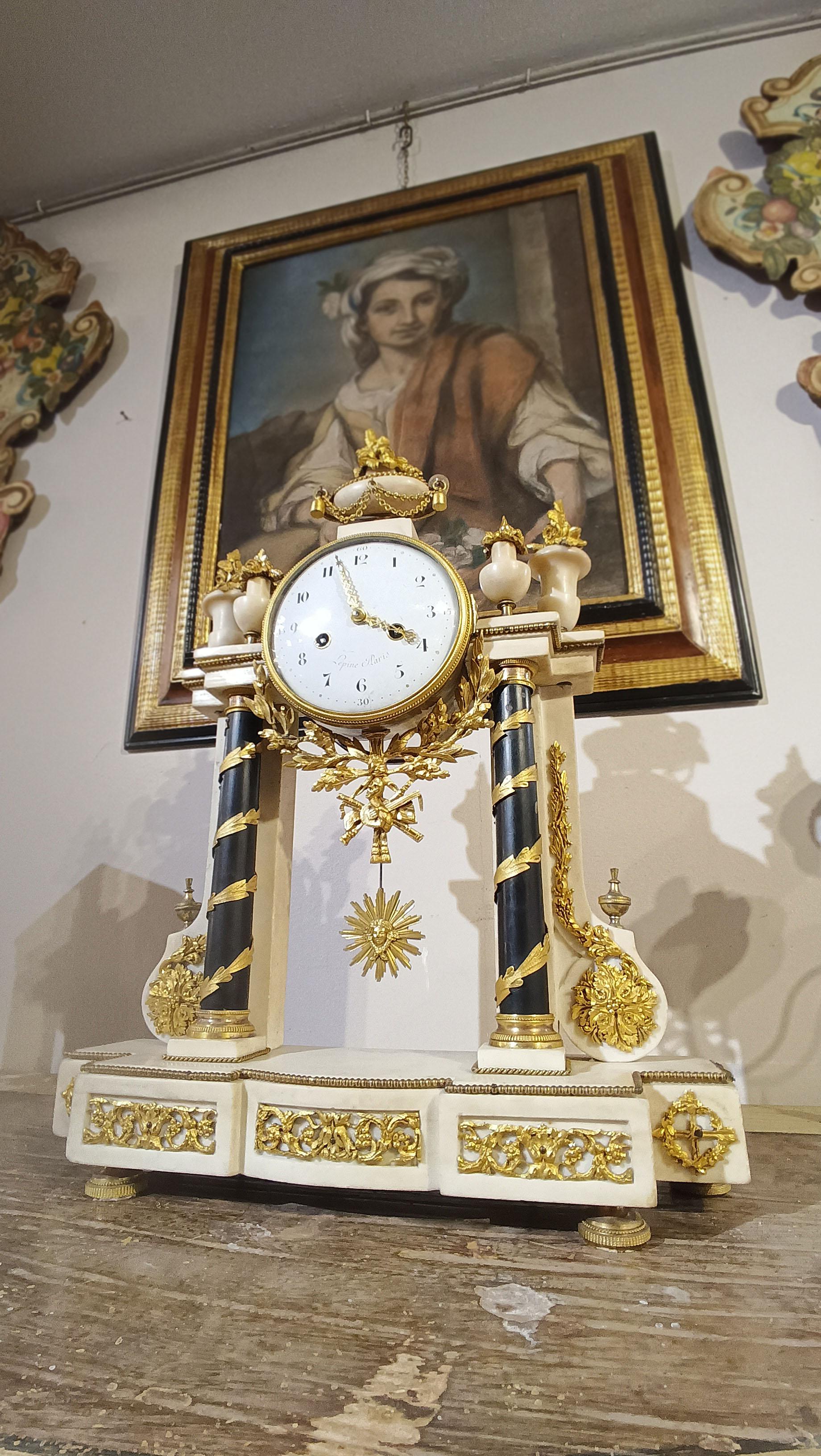 OROLOGIO A TEMPIO DIRETTO DEL TARDO 18° secolo in vendita 3