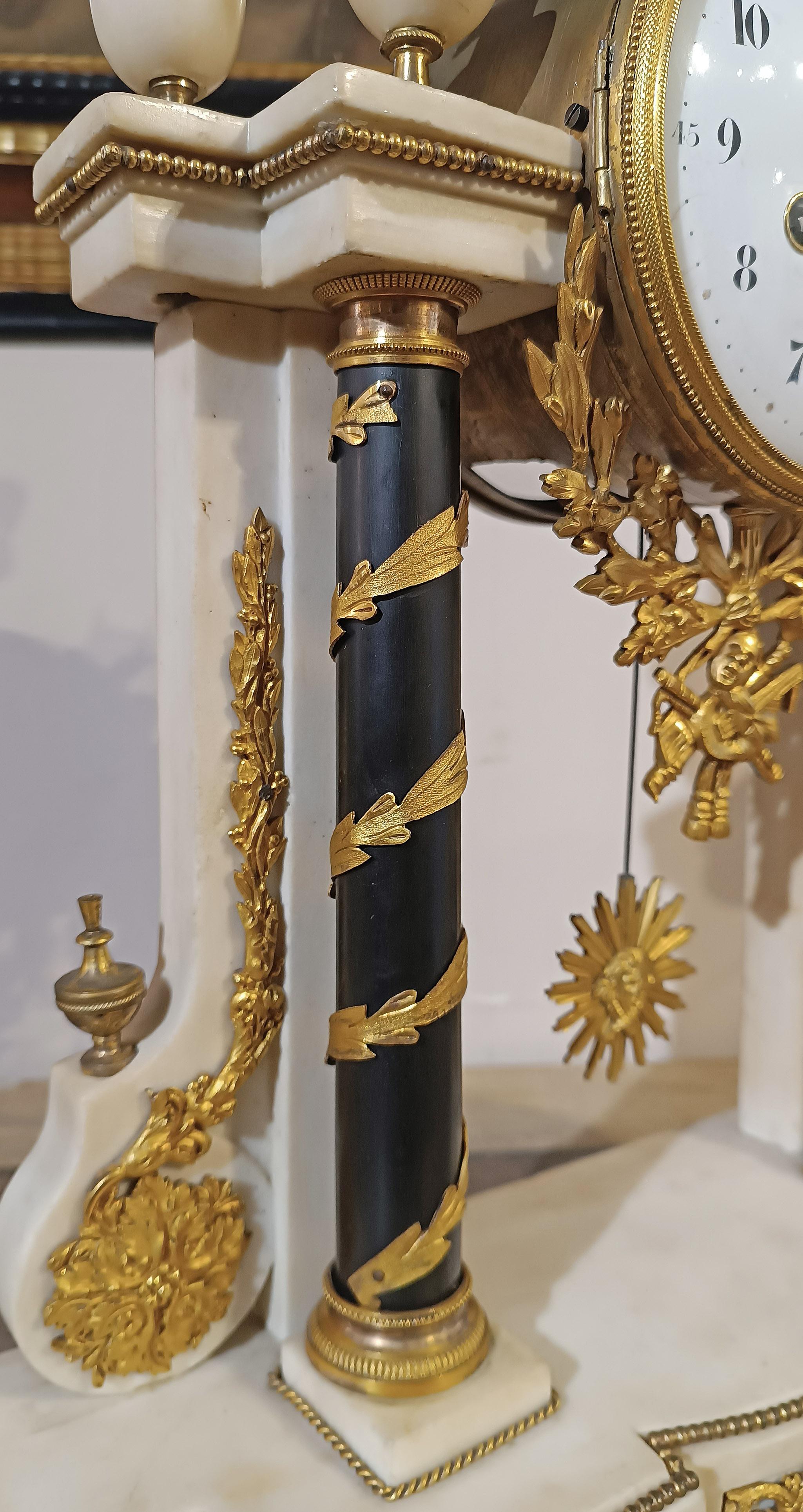 OROLOGIO A TEMPIO DIRETTO DEL TARDO 18° secolo in vendita 4