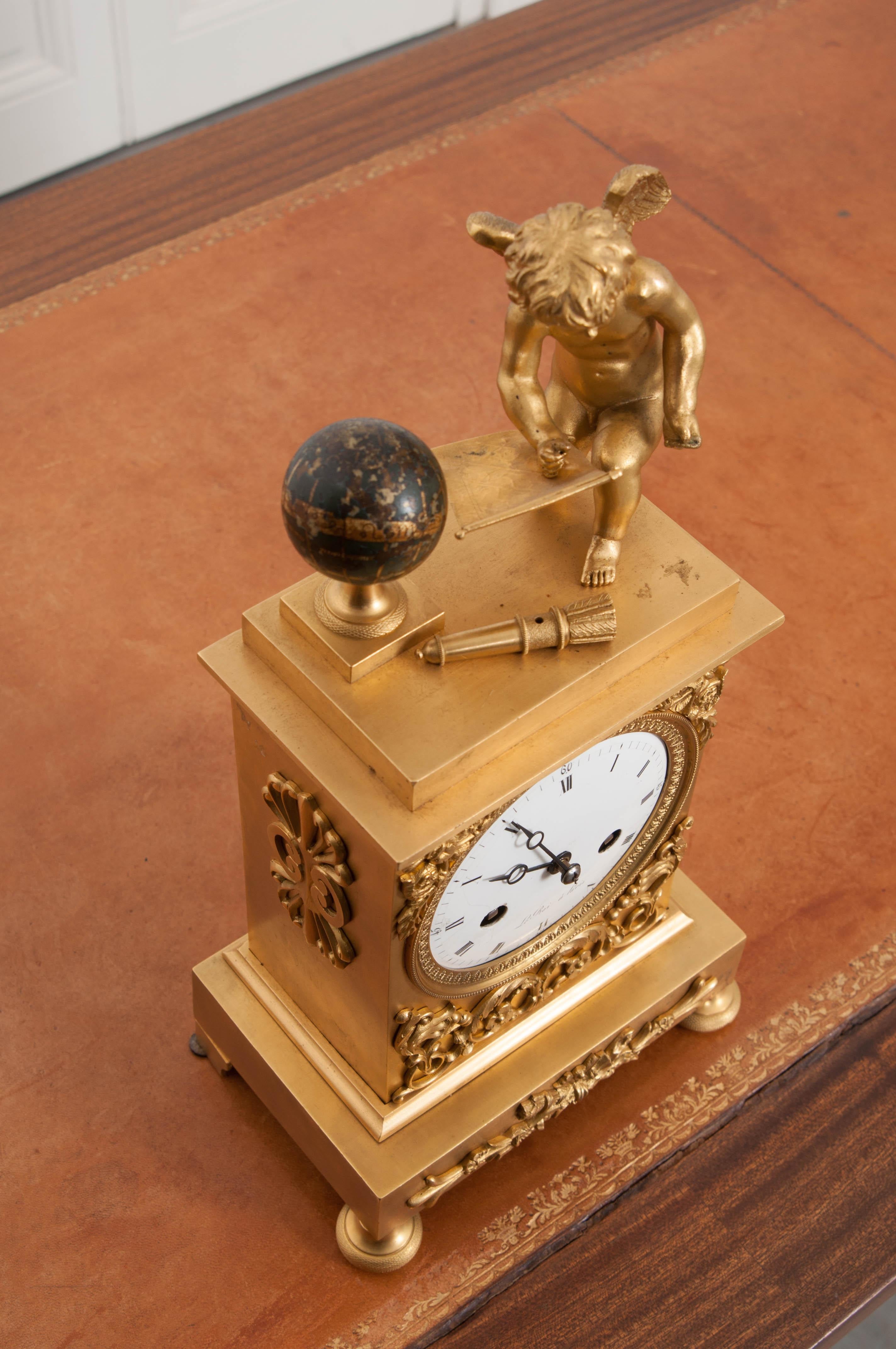 Late 18th Century Le Roi à Paris Fire-Gilded Bronze Mantel Clock 4